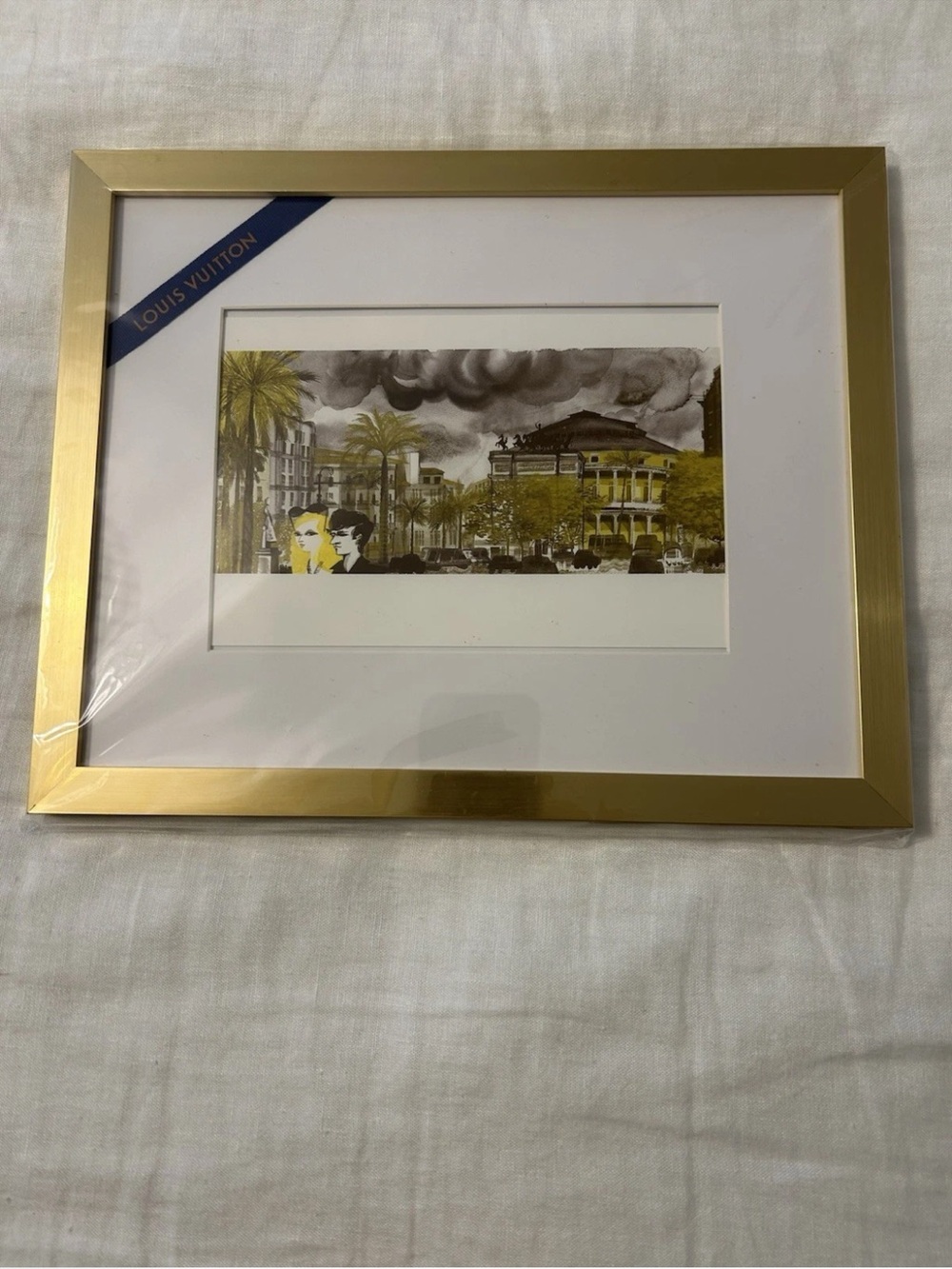 “Palermo” Louis Vuitton X Ruben Toledo Framed Art City Guide Postcards COA
